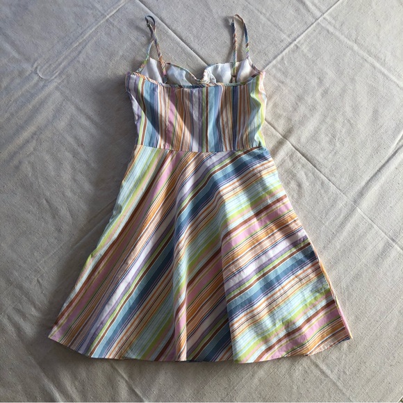 Trina Turk Vintage Y2K Pastel Striped spaghetti strap mini dress - Picture 4 of 9